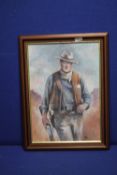 PICTURE OF JOHN WAYNE 60 CM X 46 CM SIGNED KEITH TURLEY