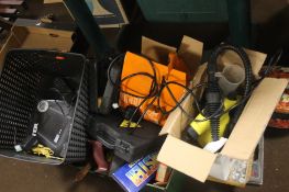 A LARGE QUANTITY OF TOOLS TO INCLUDE STEAM CLEANER, GRINDER SET , DRILL SET, BLACK AND DECKER ETC