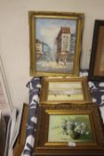 THREE FRAMED OILS