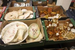 FOUR TRAYS OF CROWN DEVON CHINA (TRAYS NOT INCLUDED )