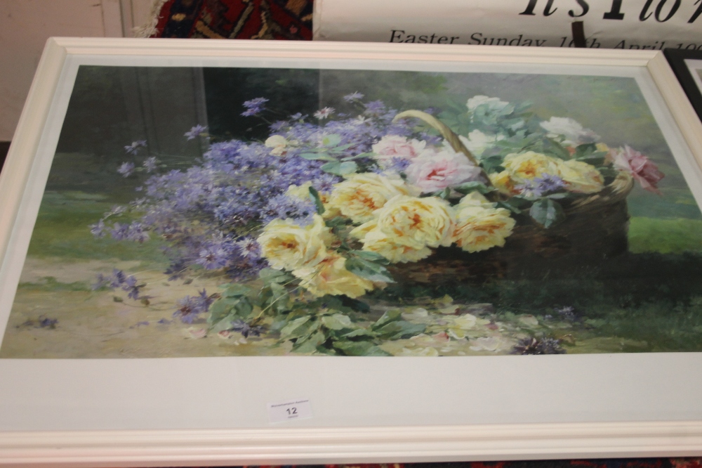 TWO FRAMED AND GLAZED PRINTS DEPICTING FLOWERS - Image 2 of 3