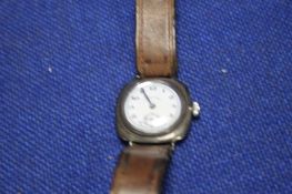 CIRCA 1933 GENTLEMANS ROLEX OYSTER WRISTWATCH WITH ENAMEL DIAL IN 925 STERLING SILVER