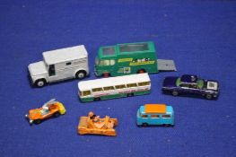 A COLLECTION OF PLAYWORN DIECAST VEHICLES TO INCLUDE CORGI, MATCHBOX ETC