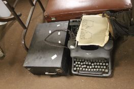 A VINTAGE TYPEWRITER AND A GRAMAPHONE
