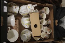 TRAY CONTAINING ROYAL ALBERT COFFEE SET WITH OTHER CHINA ETC