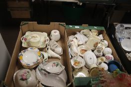 TWO TRAYS OF CHINA, TO INCLUDE CROWN DEVON ETC (TRAYS NOT INCLUDED )