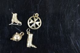 FOUR 9CT GOLD CHARMS