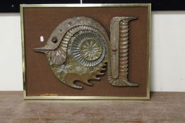 AN UNUSUAL FRAMED ABSTRACT METALWORK STUDY