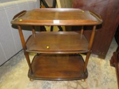 A DARK ERCOL THREE TIER TROLLEY