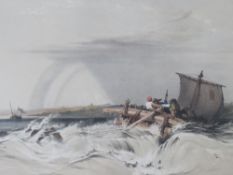 AFTER COKE SMYTHE (b.1800). 'Rapids of St Lawrence', see verso, unsigned, coloured lithograph on