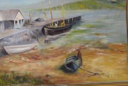 TWO FRAMED OIL PAINTINGS OF COASTAL SCENES