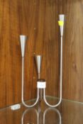 A DESIGNER MODERNIST THREE CANDLE HOLDER
