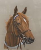 N.W. BRUNYEE (XX). 'Nashwan', signed lower right, pastel on paper, framed and glazed, 59 x 48 cm