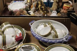 TWO TRAYS OF ASSORTED CERAMICS TO INCLUDE A ROYAL DOULTON LIMITED EDITION SMALL W G GRACE