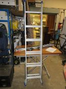 A PAIR OF FOLDING ALLOY STEPS/LADDERS