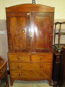 A 19TH CENTURY MAHOGANY LINEN PRESS H-212 W-115 CM