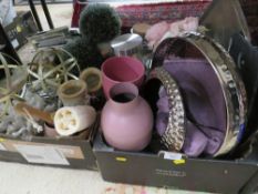 TWO TRAYS OF EX SHOWHOME DECORATIVE ACCESSORIES