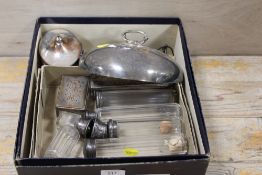 A COLLECTION OF DRESSING TABLE JARS ETC A/F