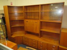 A LARGE MID-CENTURY TEAK 'G-PLAN' MODULAR BOOKCASE
