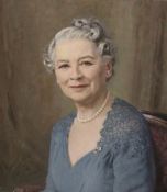 AN OIL ON CANVAS HALF PORTRAIT STUDY OF A SEATED LADY - UNSIGNED