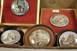 FIVE ASSORTED PRATTWARE STYLE LIDS