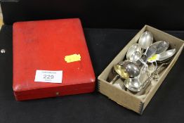 A SMALL SELECTION OF HALLMARKED SILVER CONDIMENT SPOONS ETC