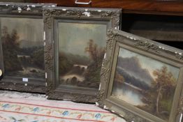 THREE FRAMED OILS ON BOARD LANDSCAPES BY W COLLINS (3)