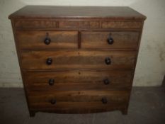 AN ANTIQUE MAHOGANY CHEST OF DRAWERS