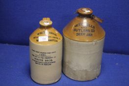 TWO STONEWARE FLAGONS TO INCLUDE MITCHELLS AND BUTLERS AND WHITE BROTHERS WOLVERHAMPTON