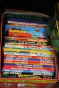 A BOX OF CHILDRENS ANNUALS TO INCLUDE JUDGE DREDD