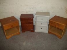 FOUR MODERN BEDSIDE CHESTS OF DRAWERS