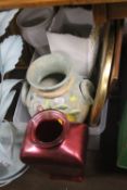 A QUANTITY OF DECORATIVE VASES ETC