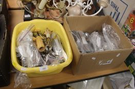 TWO BOXES OF ASSORTED FLATWARE TO INCLUDE A DOGS HEAD CORKSCREW