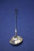 A HALL MARKED SILVER STEEL LADLE