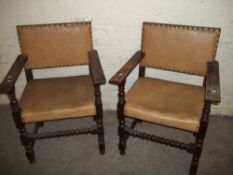 TWO ANTIQUE OAK CHAIRS