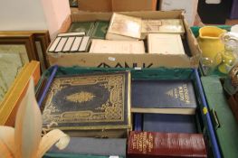 TWO TRAYS OF ASSORTED BOOKS TO INCLUDE THE COMPLETE WORKS OF WILLIAM SHAKESPEARE (TRAYS NOT