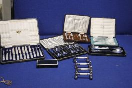 A QUANTITY OF SILVER AND PLATED CUTLERY