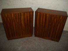 TWO RETRO TEAK BOOKCASE CUPBOARDS