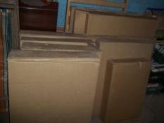 A SELECTION OF BOXED FLAT PACK FURNITURE TO INCLUDE CUPBOARDS, BOOKSHELVES ETC