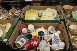 TWO TRAYS OF CROWN DEVON CERAMICS