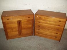TWO TEAK RETRO CUPBOARDS