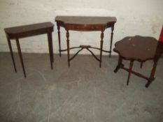 THREE ITEMS TO INCLUDE TWO SIDE TABLES AND A LOW DROPLEAF