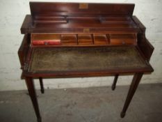 A REPRODUCTION LEATHER INLAID WRITING DESK