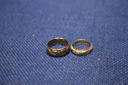 TWO VINTAGE 9CT AND SILVER ETERNITY RINGS