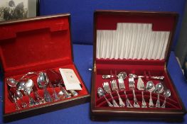 TWO CASED CANTEENS OF CUTLERY