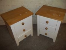TWO MODERN CHESTS OF 3 DRAWERS