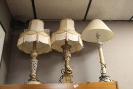 THREE MODERN TABLE LAMPS