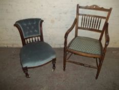 TWO ANTIQUE OCCASIONAL CHAIRS