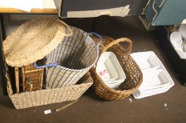 A QUANTITY OF WICKER BASKETS