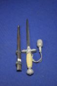 A GERMAN DAGGER AND SHEATH